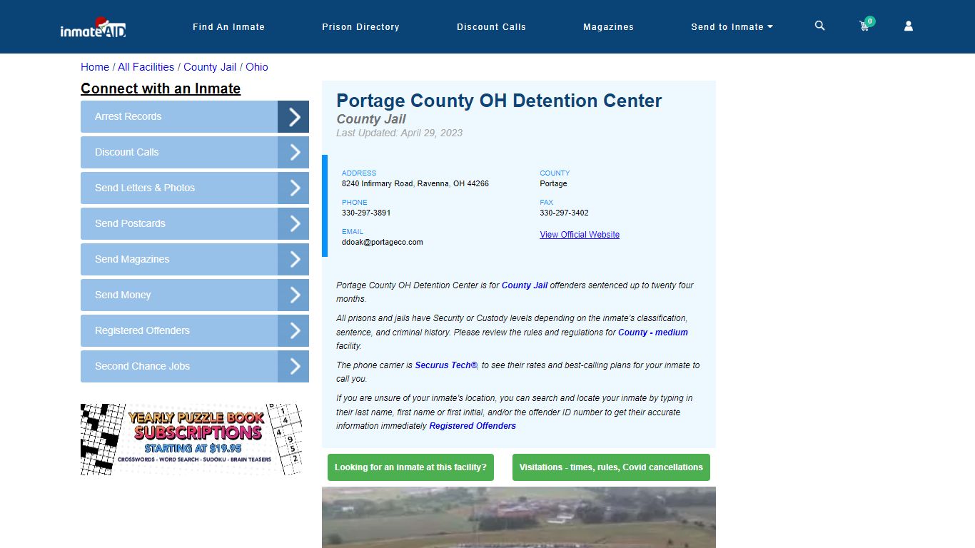 Portage County OH Detention Center - Inmate Locator - Ravenna, OH